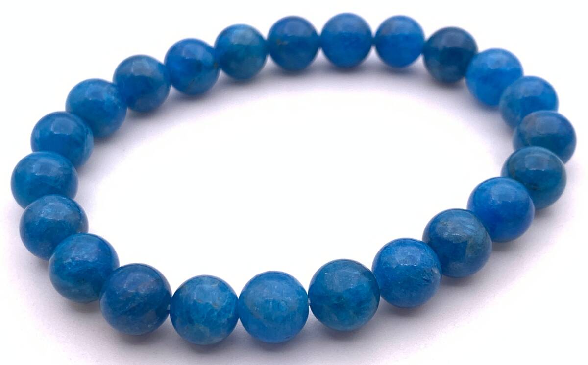 天然石アパタイトAA8mm玉のブレスレット-3拍卖