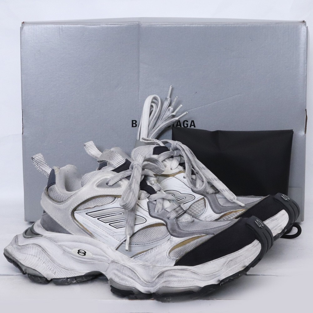 BALENCIAGA CARGO カーゴ ヴィンテージ加工ローカットスニーカー サイズ40 グレー 785754 バレンシアガ カーゴ シューズ ダッド拍卖