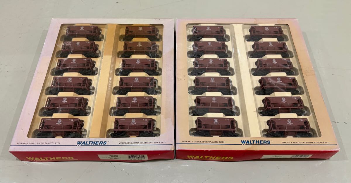 HO ウォルサーズ 932-4454 WALTHERS SUPERBLY DETAILED PLASTIC KITS Ore Cars 鉱石車 2箱 24両 外国 車両 貨車 貨物 列車 砕石車 海外拍卖