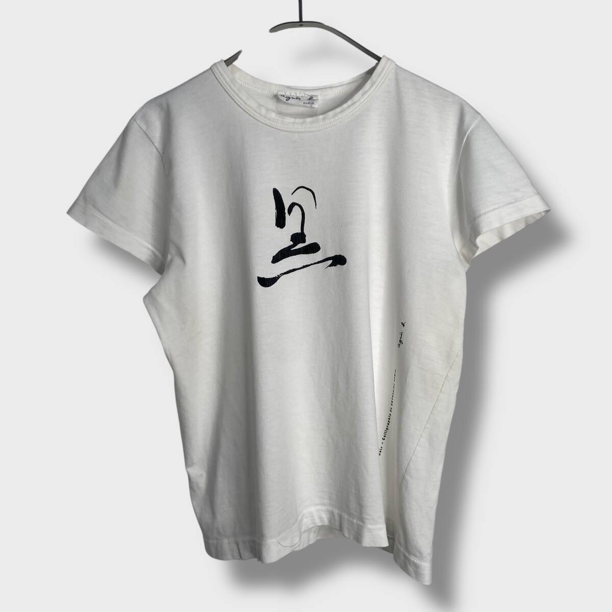 送料無料☆agnes g☆アニエスべー☆漢字Tシャツ☆白T☆D25M拍卖