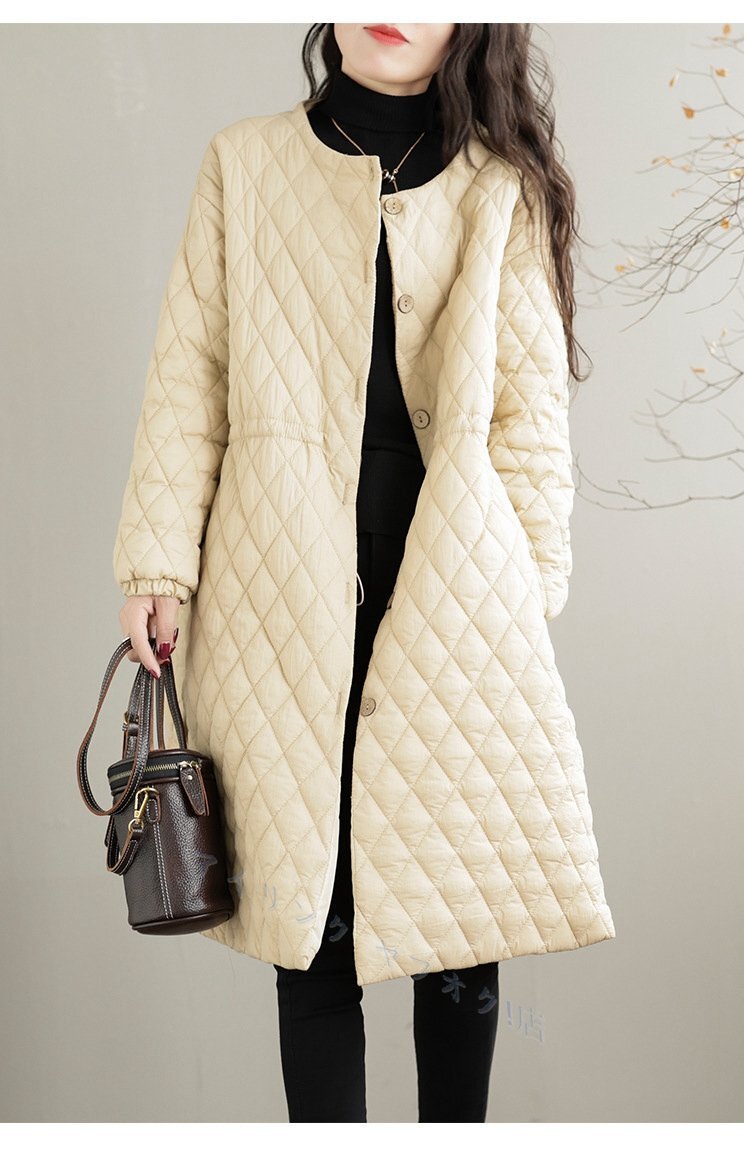 秋 コート レディース ジャンパー アウター 長袖 防寒 暖かい 中綿コート ロング丈 アウトドア 通勤 通学 キルティングコート 杏拍卖