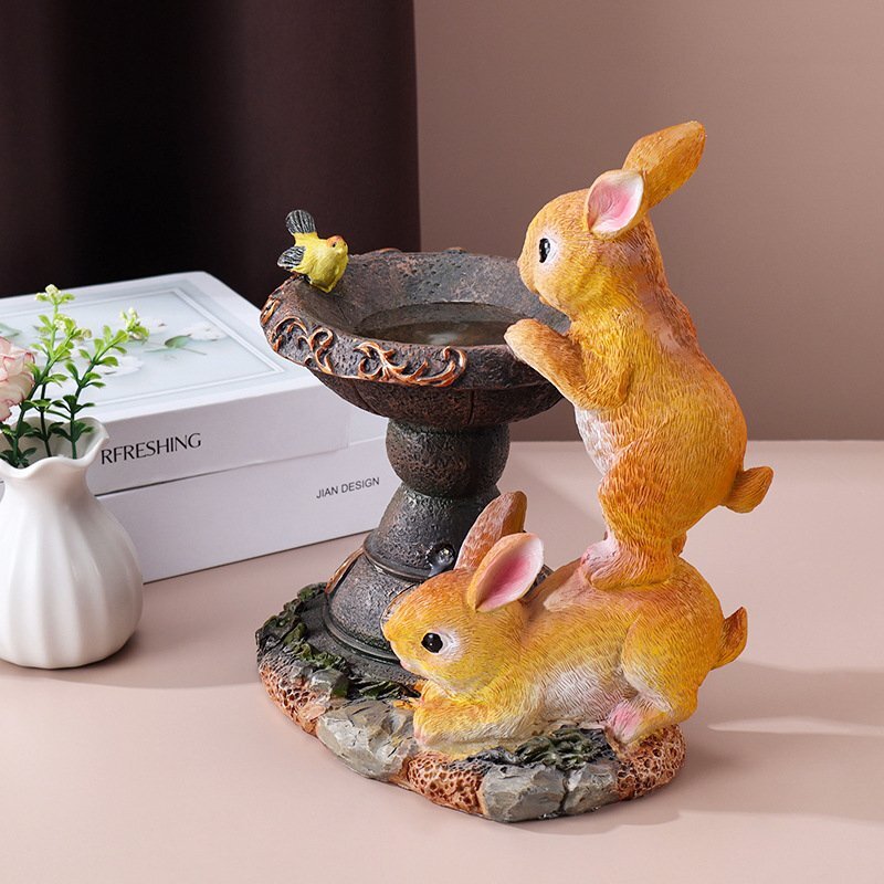 ガーデンオーナメント ウサギと猫の2種 置物 装飾品 アート おしゃれ お洒落 かわいい ガーデニング 庭 インテリア プレゼントLHA045拍卖