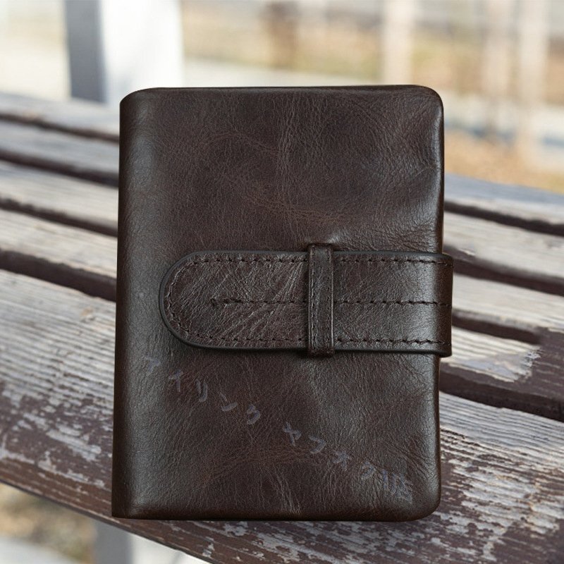 紳士用財布 二つ折り財布 メンズ 財布 オイルワックス 牛革 本革 レザー 二つ折り ウォレット プレゼント用 小銭入れ シンプル拍卖