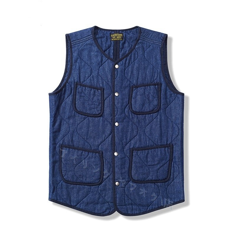 ワーク インディゴデニム ベスト◇メンズ アメカジ ヴィンテージ ジレ ハンティングスタイル S~XXL拍卖