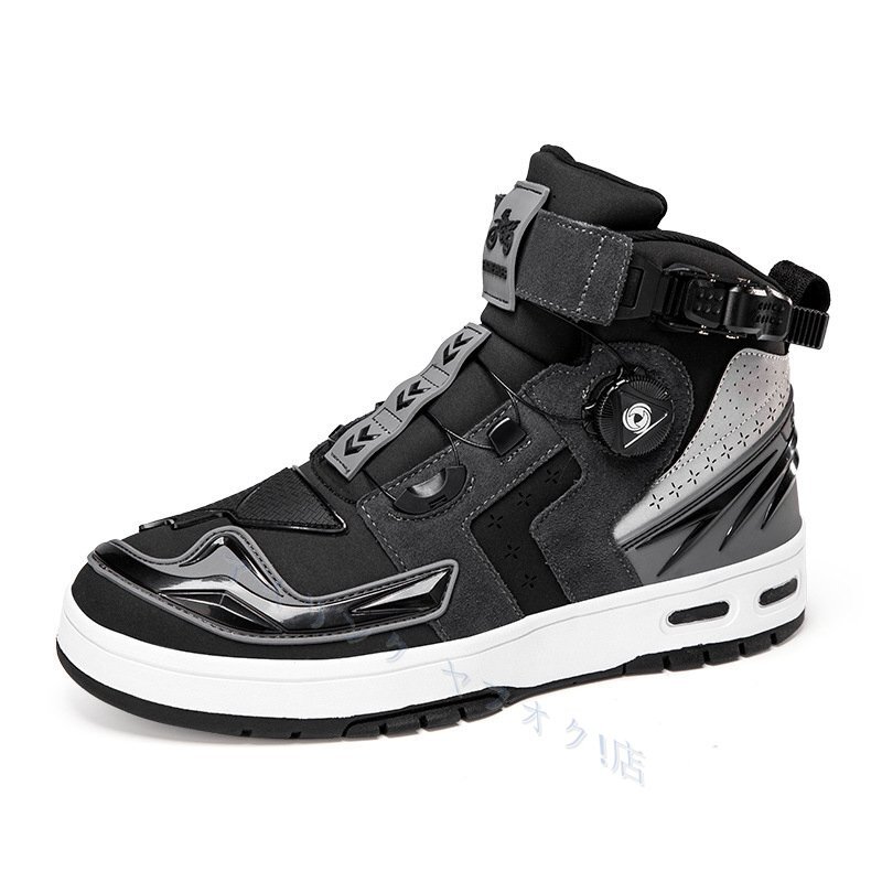 バイクシューズ メンズ ライディングシューズ ハイカット 本革 バイク用 安全靴 耐磨耗性 通気性 軽量 滑り止め レッド サイズ:28cmグレー拍卖