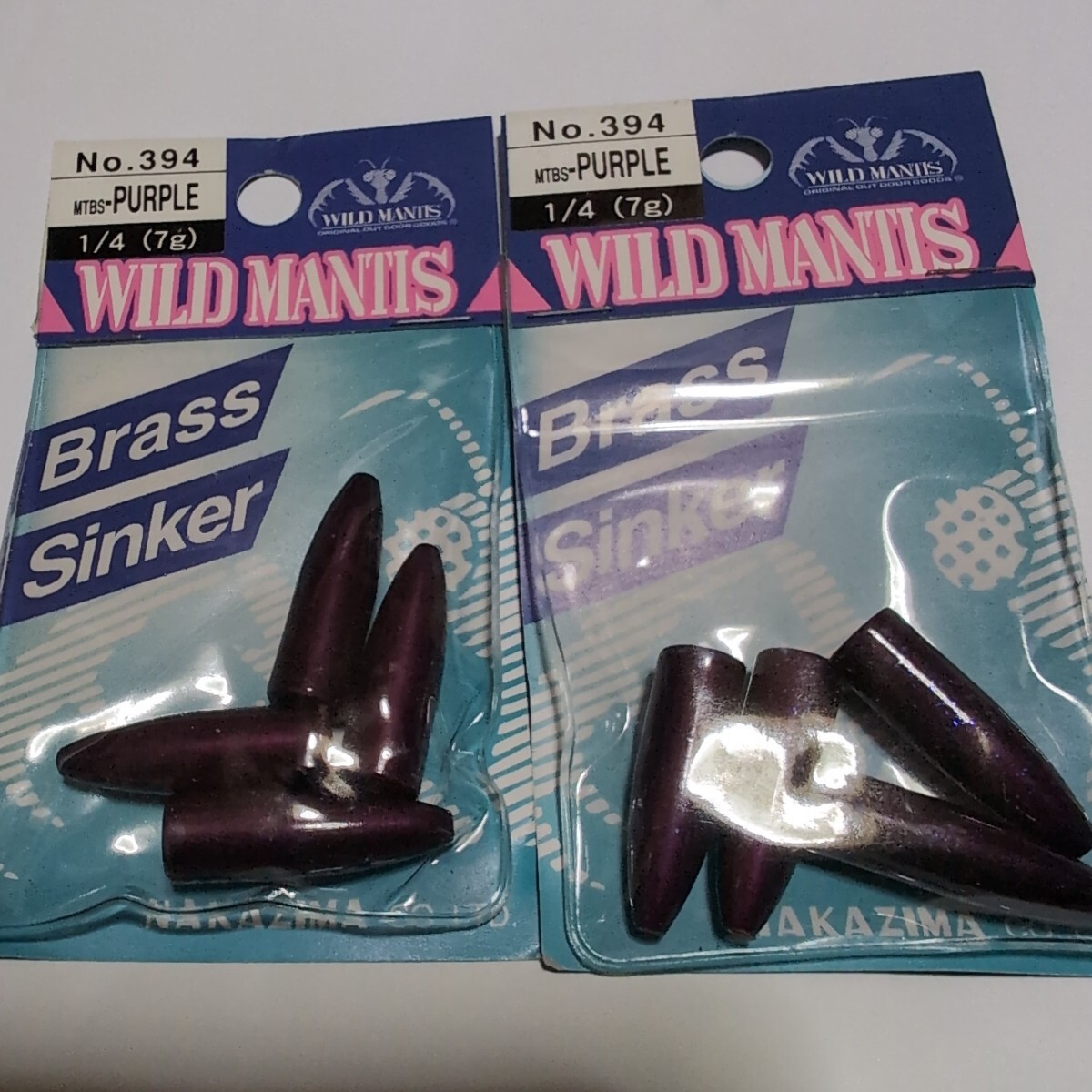 ■新品■ナカジマ■ブラスシンカー■7g、2パックセット■パープル■2拍卖