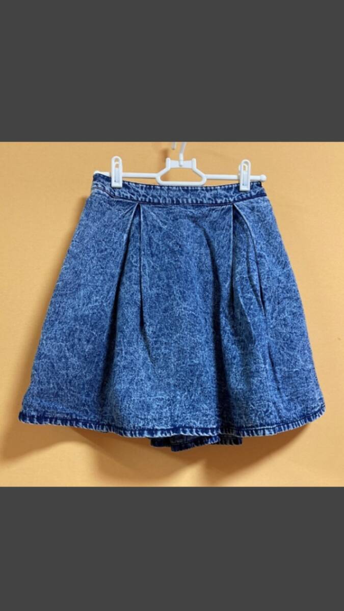 【BROWNY STANDARD】デニムスカート(F)ポケット付 綿100% 裏生地無し拍卖