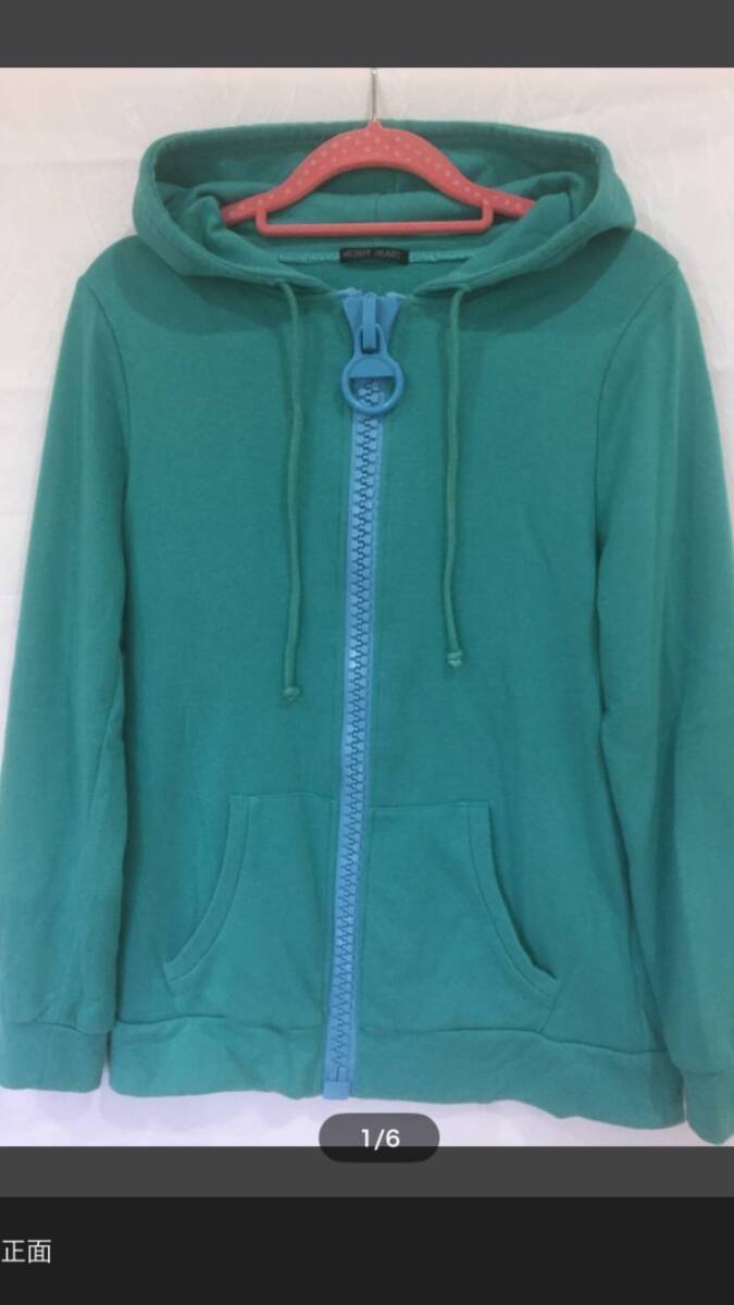 【MERRY HEART】パーカー(大きいチャック)「ミント色」サイズ(M)拍卖