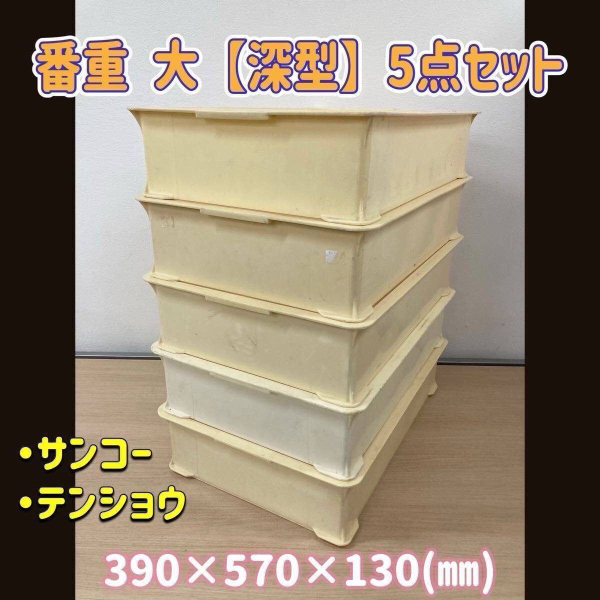 堀②) 番重 (大) 5個セット 深型 フードコンテナ 厨房 業務用 サンコー テンショウ 製菓 パン プラスチックコンテナ (250408)拍卖