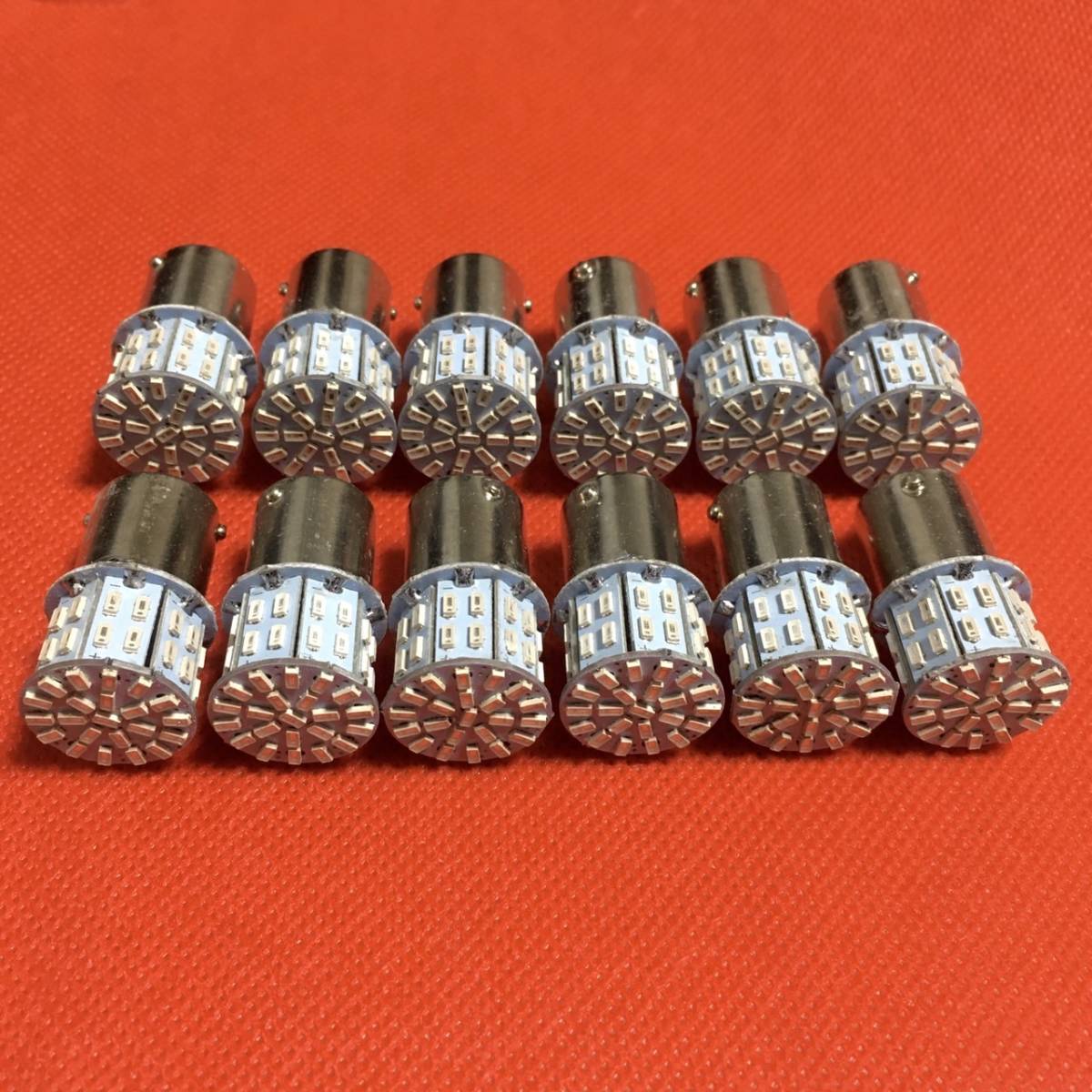 24V BA15S LED S25 平行ピン バスマーカー ナマズ デコトラ デコトラレトロ サイドマーカー 大型車 3014チップ 50連 レッド 赤 12個セット拍卖