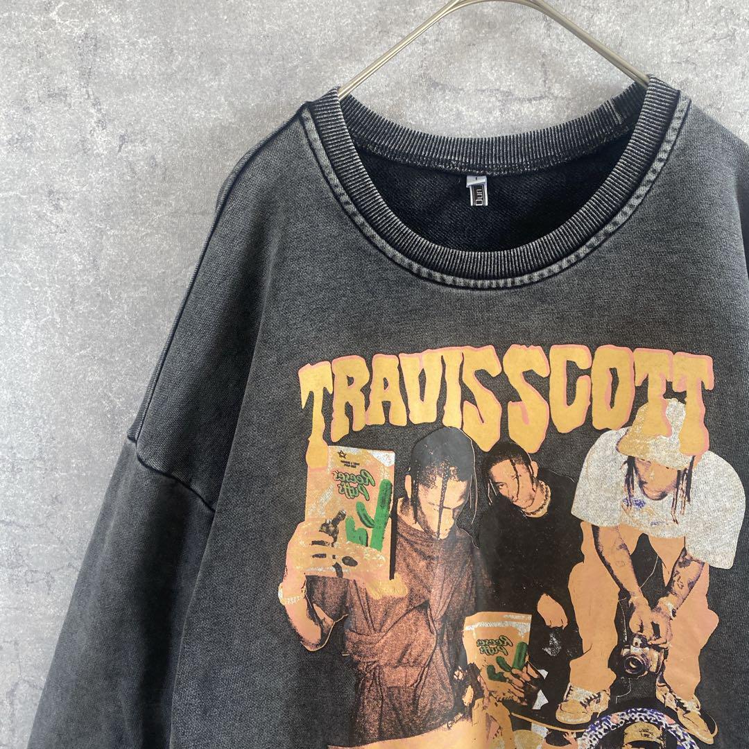TRAVIS SCOTTスウェット ダメージダークグレートレーナーXLメンズ相当拍卖