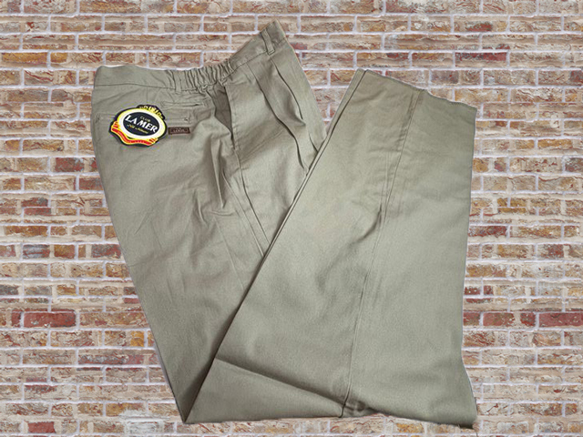 40627-2-nb338 ウエスト98-104cm 股下90cm CLUB LAMER 脇シャーリング ストレッチ チノパンツ拍卖