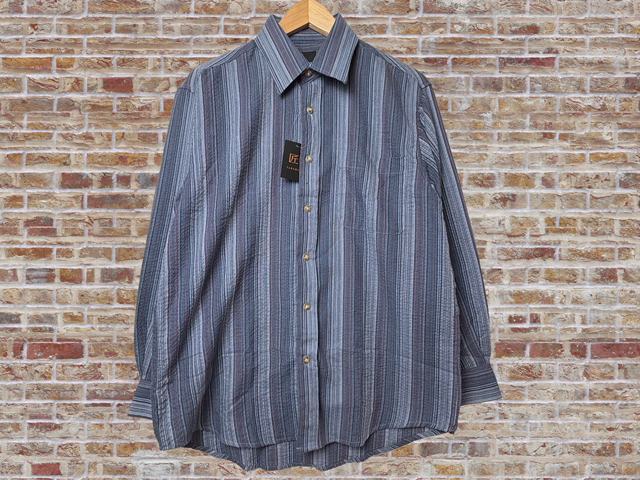 41030-1 ネイビー系 Mサイズ 匠 TAKUMI 軽く涼しい しじら織り レギュラーカラーシャツ 長袖 ボタンシャツ拍卖