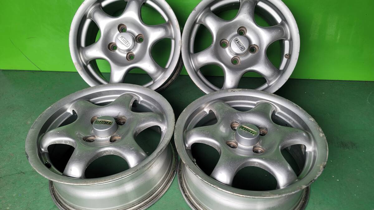 Hiitte ヒュッテ 14インチ★14×6J +40 4H PCD114.3 ハブ径:約73mm 4本セット 中古アルミホイール拍卖