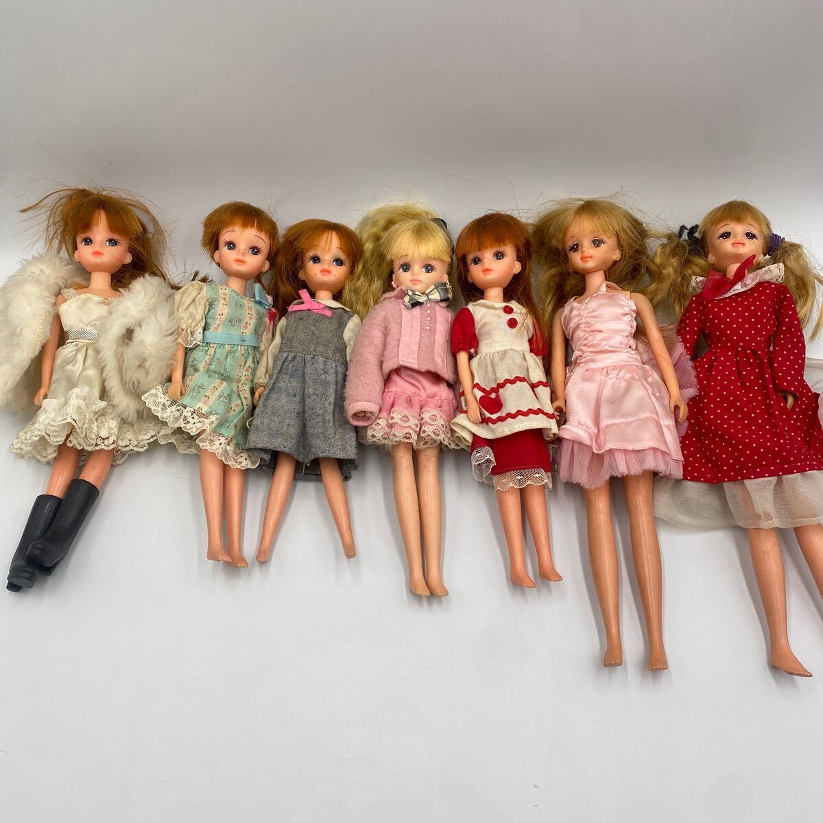 R0414 TAKARA リカちゃん人形 着せ替え人形 当時物 昭和レトロ コレクター7体 2代目?拍卖
