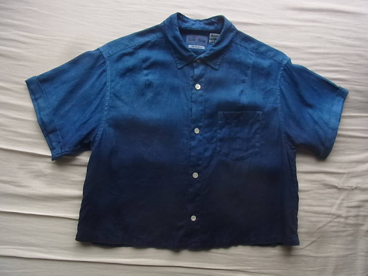 HOLLYWOOD RANCH MARKET BLUE BLUE ハリウッドランチマーケット グラデーションインディゴ染め Aラインシャツ サイズ 1/S 日本製拍卖