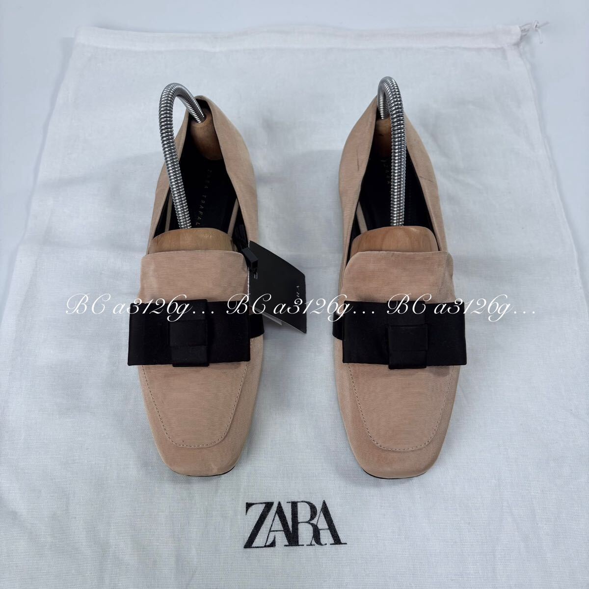 新品 ZARA 装飾飾り付きローファー 23.0cm 35 PINK レディース ザラ シューズ パンプス タグ付き 薄汚れあり拍卖