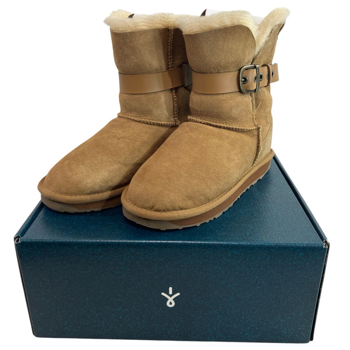 emu stinger エミュー ladies レディース ムートンブーツ ブーティ 防寒 size:24cm collar:ブラウン拍卖