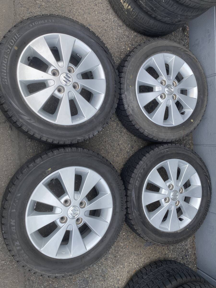 ◆AS408-6◆スズキ純正◆ワゴンR等◆14×4.5J+45◆4H100◆ブリヂストン◆BLIZZAK◆VRX◆155/65R14◆4本セット◆中古品◆拍卖