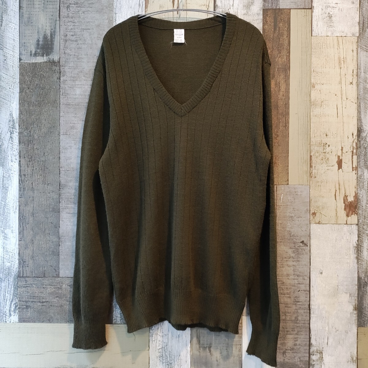 1980s CzechArmy AcrylicKnitSweater ビンテージ チェコ軍 アクリルセーター ニット Vネック拍卖