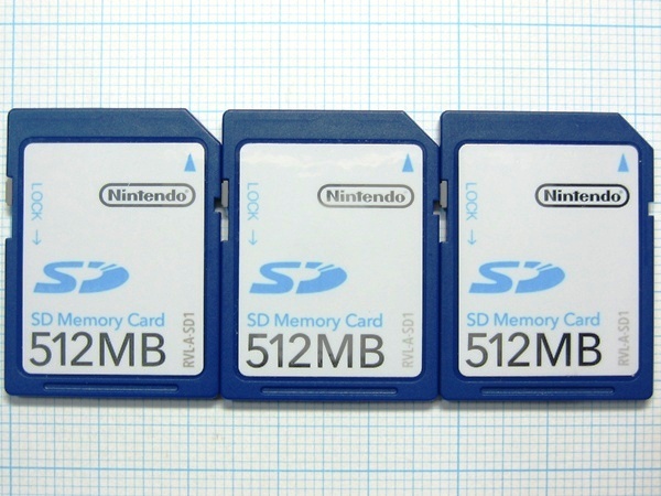 ★Nintendo SDメモリーカード 512MB 3枚 中古★送料85円・185円★拍卖
