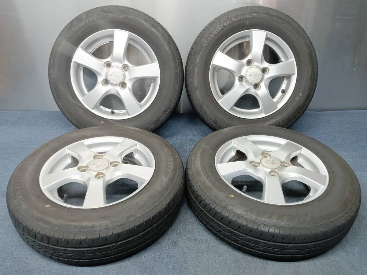 ★8分山★22年製★ ブリヂストンNEXTRY 145/80R13 社外ホイール 13×4J +42 4H-100 4本セット 軽自動車等 B375拍卖