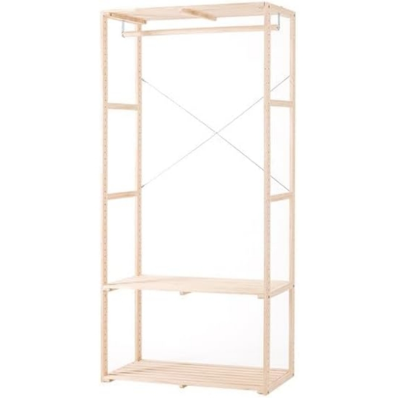 ♪ニトリ マンクス2 ワードローブ パインラック クロゼット 衣装掛け 未使用 札幌 引取限定♪拍卖