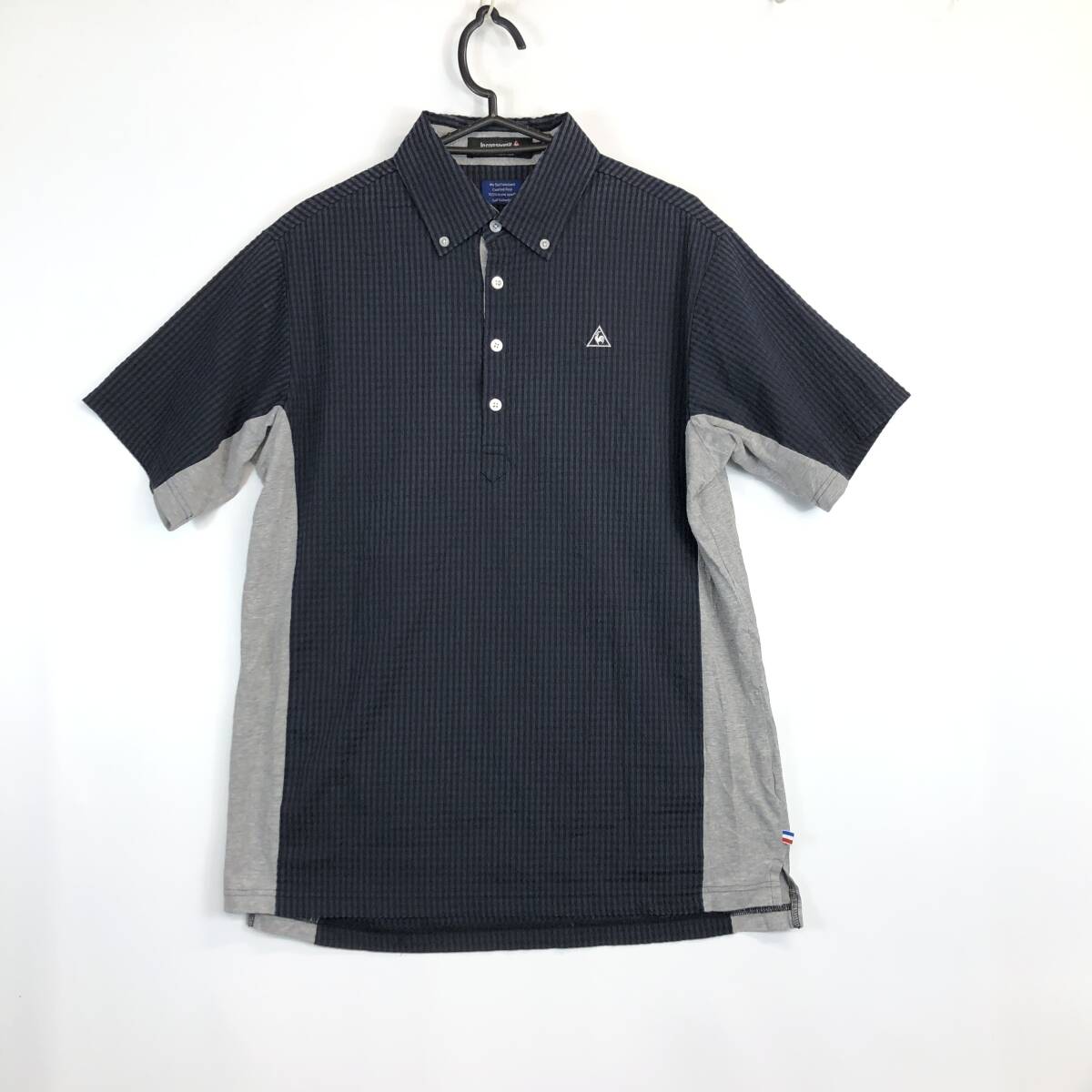 ルコックスポルティフゴルフコレクション 半袖 ハーフボタンシャツ シアサッカー生地 LLサイズ QG2901拍卖