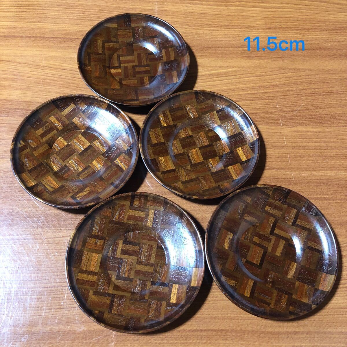 〈送料無料〉寄木細工 箱根細工 茶托 コースター 茶たく 無垢 茶道具 工芸品 天然木拍卖