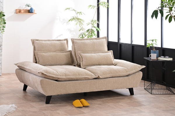 新品 背もたれ可動式 ファブリック 3人掛けソファー ベージュ モダン 背もたれ前後可動 3Pソファ シンプル おしゃれ 布 北欧風:ST17-5Y01拍卖