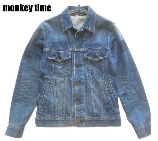 美品!!モンキータイム Monkey Time UNITED ARROWS*ヴィンテージ加工 3rd型 インディゴデニムジャケット・Gジャン S ユナイテッドアローズ拍卖