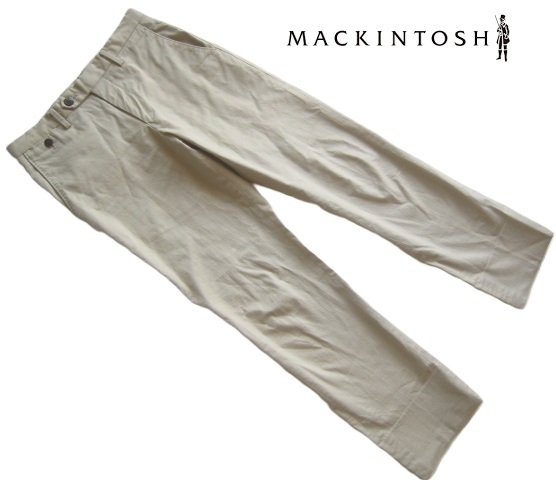 美品!!マッキントッシュ MACKINTOSH LONDON*金属ロゴプレート付き 5ポケット ストレッチコットンスラックス・パンツ S ベージュ拍卖