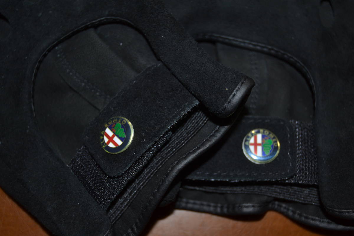 新品未使用 AlfaRomeo アルファロメオドライビンググローブ シープスエード黒色 サイズ24 L拍卖