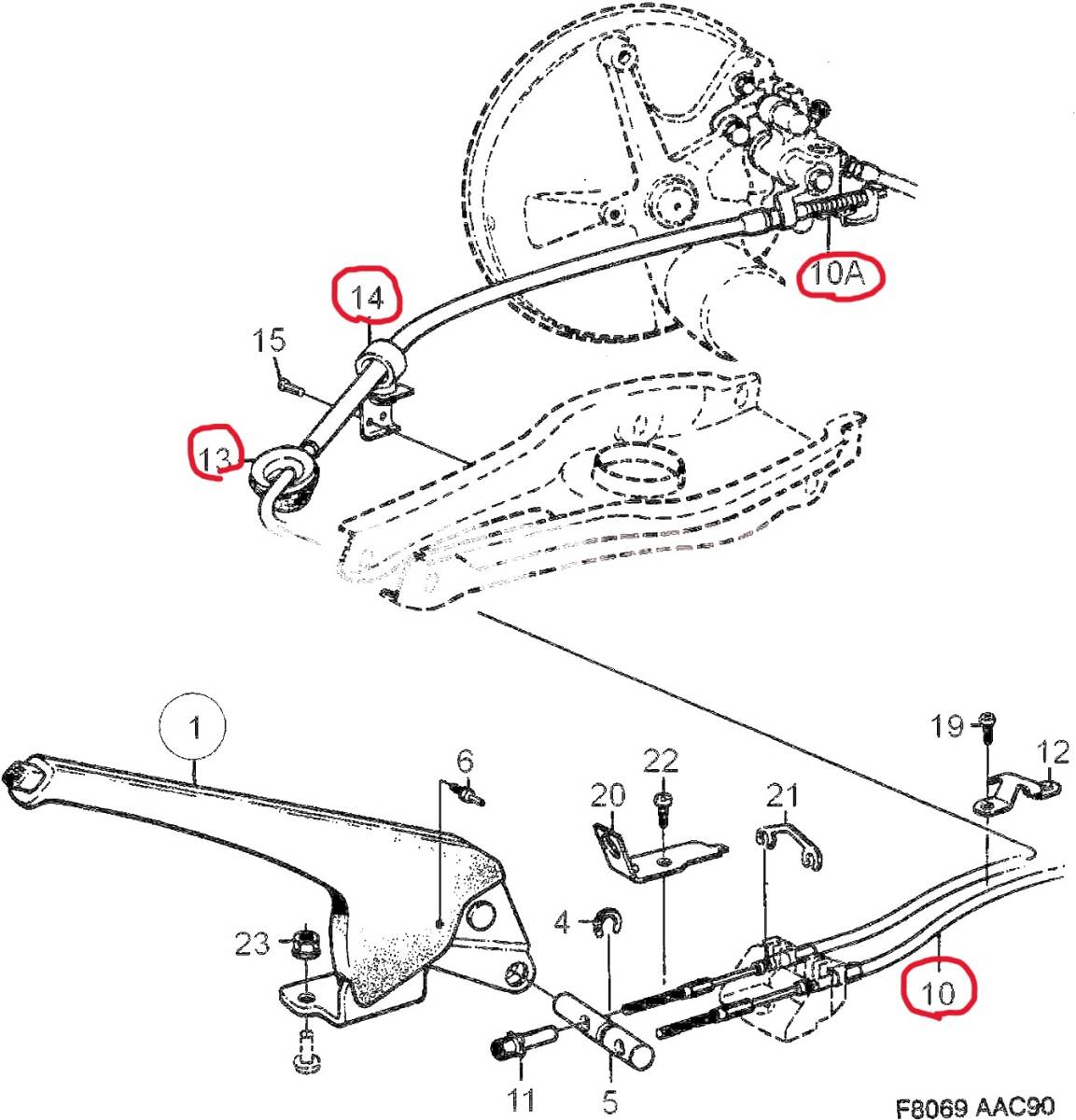(送料込) サーブ C900 ハンドブレーキワイヤー2本セット【新品】パーキングブレーキ・サイドブレーキ拍卖