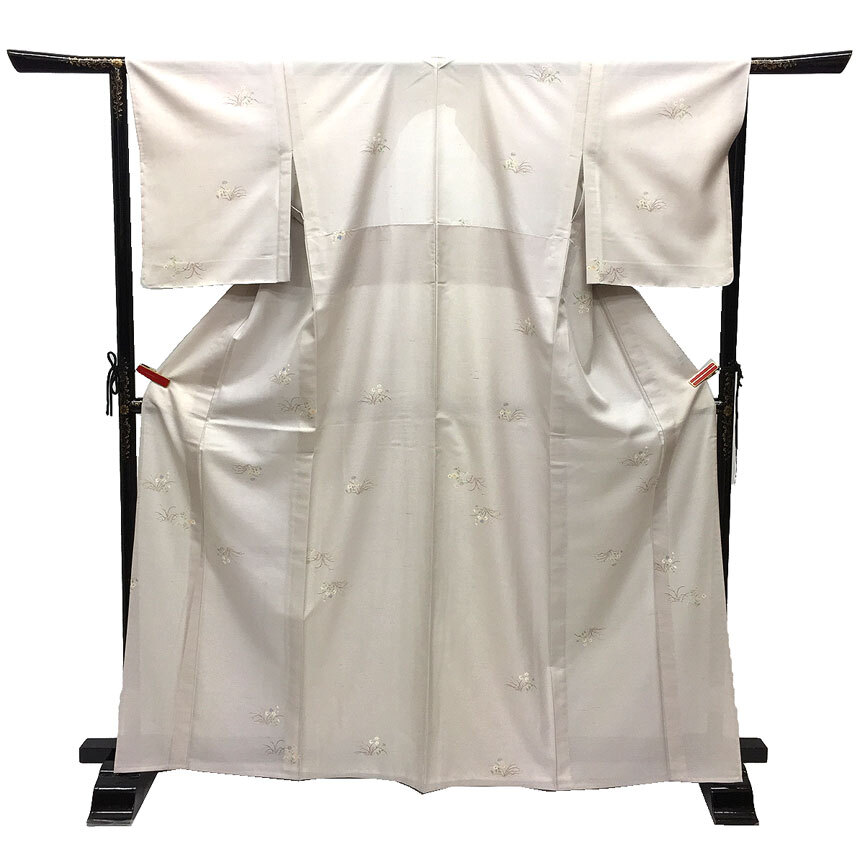 京やI533 正絹 夏着物 牛首紬 紗【本場牛首紬】白山工房謹製 手挽き糸 夏牛首 夏の紬 夏着物 紗紬 認定織物保証書 石川県牛首紬 単衣仕立て拍卖