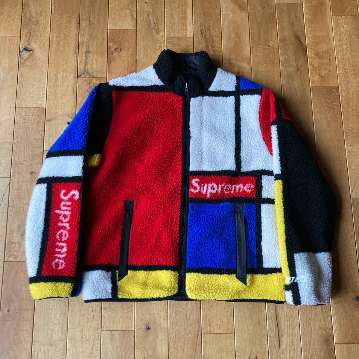 Supreme 20FW リバーシブル グリゼード モンドリアン 美中古 L拍卖