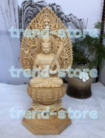 新作 虚空蔵菩薩 虚空蔵 置物 仏教工芸品 仏像 木彫 風水 開運 檜木拍卖