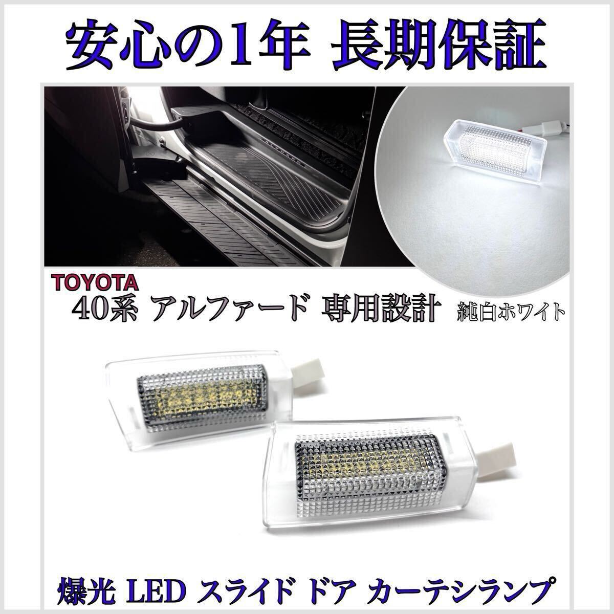 【安心の1年保証】新型 40系 アルファード Z AGH45W ホワイト LED スライドドア カーテシランプ トヨタ 純正 交換 フットランプ拍卖