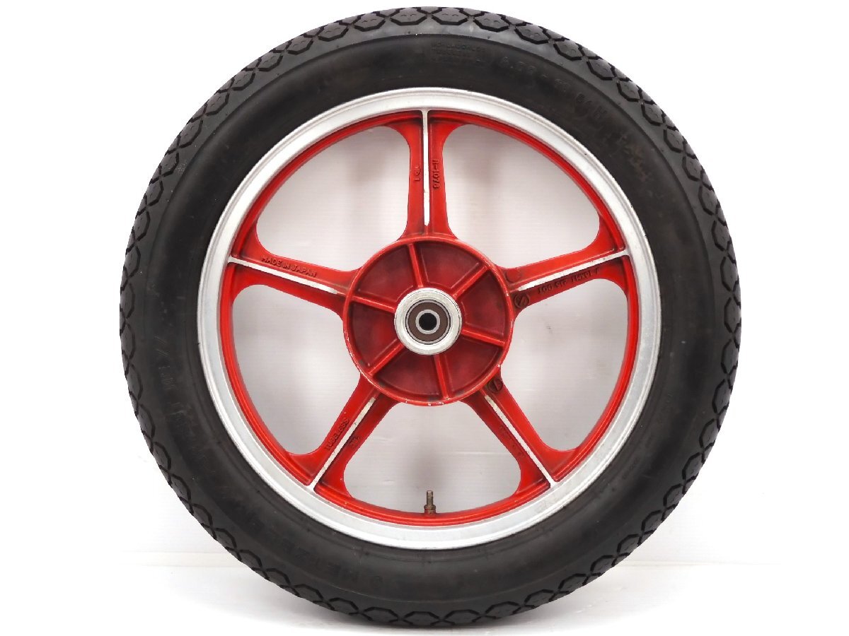 160【評価S】 Z550GP KZ550H 当時物 実動 純正 リア ホイール 赤 MT 2.15×18 タイヤ 山6分 4.00-18 64H 走行距離表示13,493km Z400GP拍卖