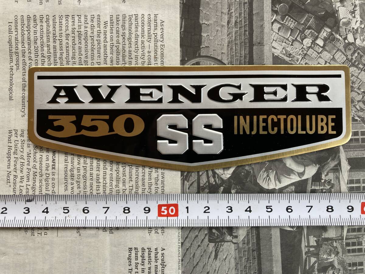 A7SS、アベンジャー、AVENGER、350SS INJECTOLUBE、オイルタンク・エンブレム、激レア! カワサキ純正部品、未使用・新品拍卖