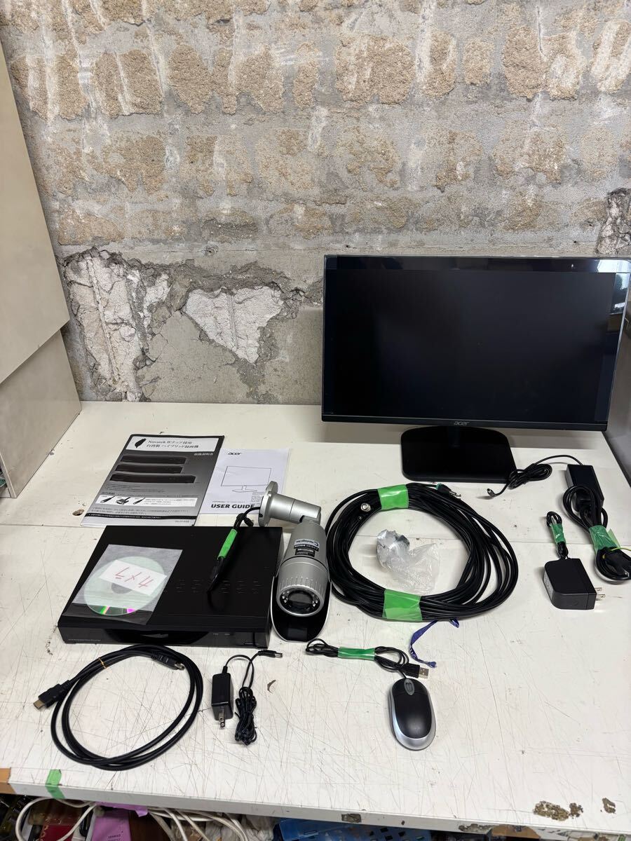 防犯カメラ 録画機 モニター カメラ 配線 セット 動作品 送料無料拍卖