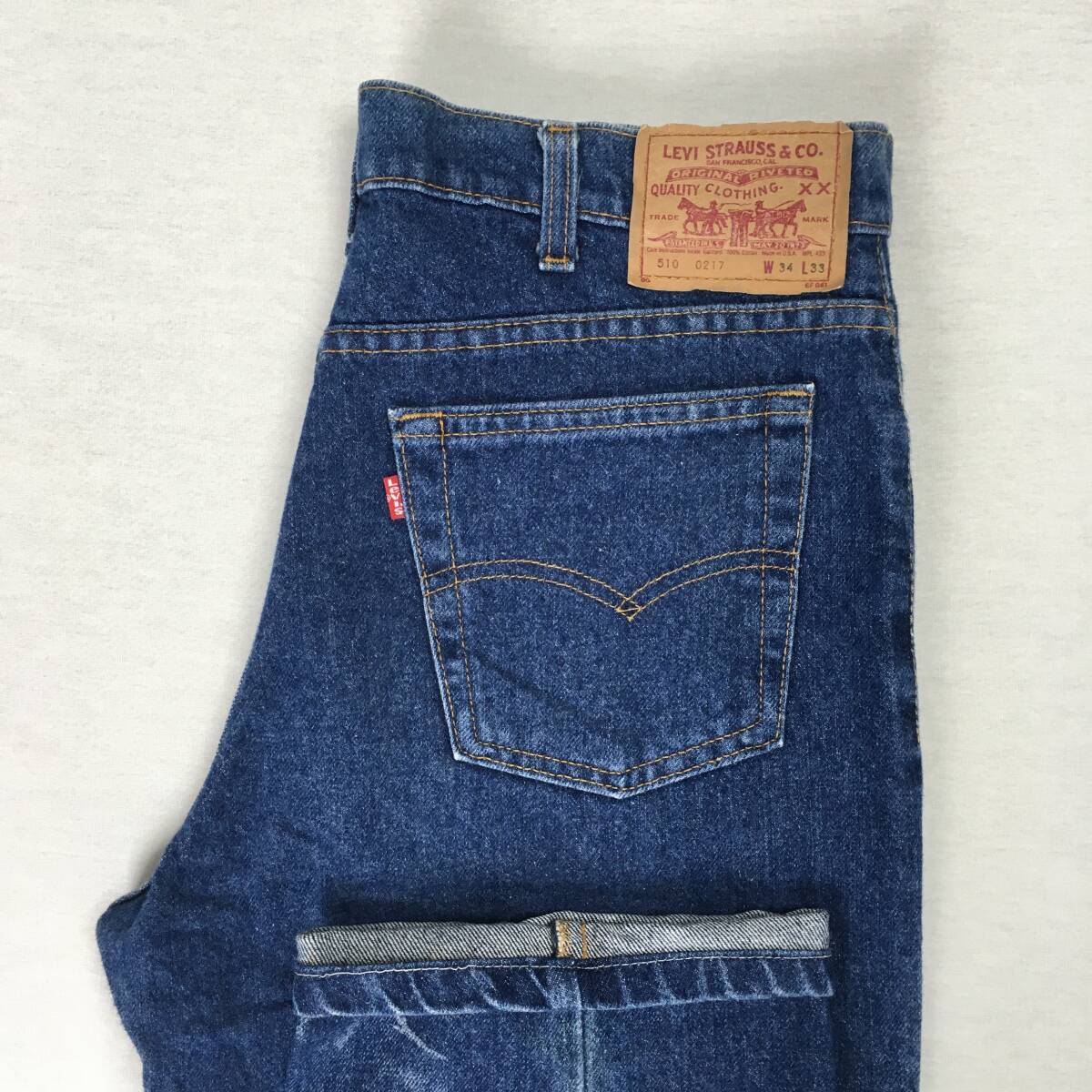 【90s】Levi's リーバイス 510-0217 米国製 90年 デニム パンツ ジーンズ W34 L33 刻印525 ジップフライ ナイロンフットボタン拍卖