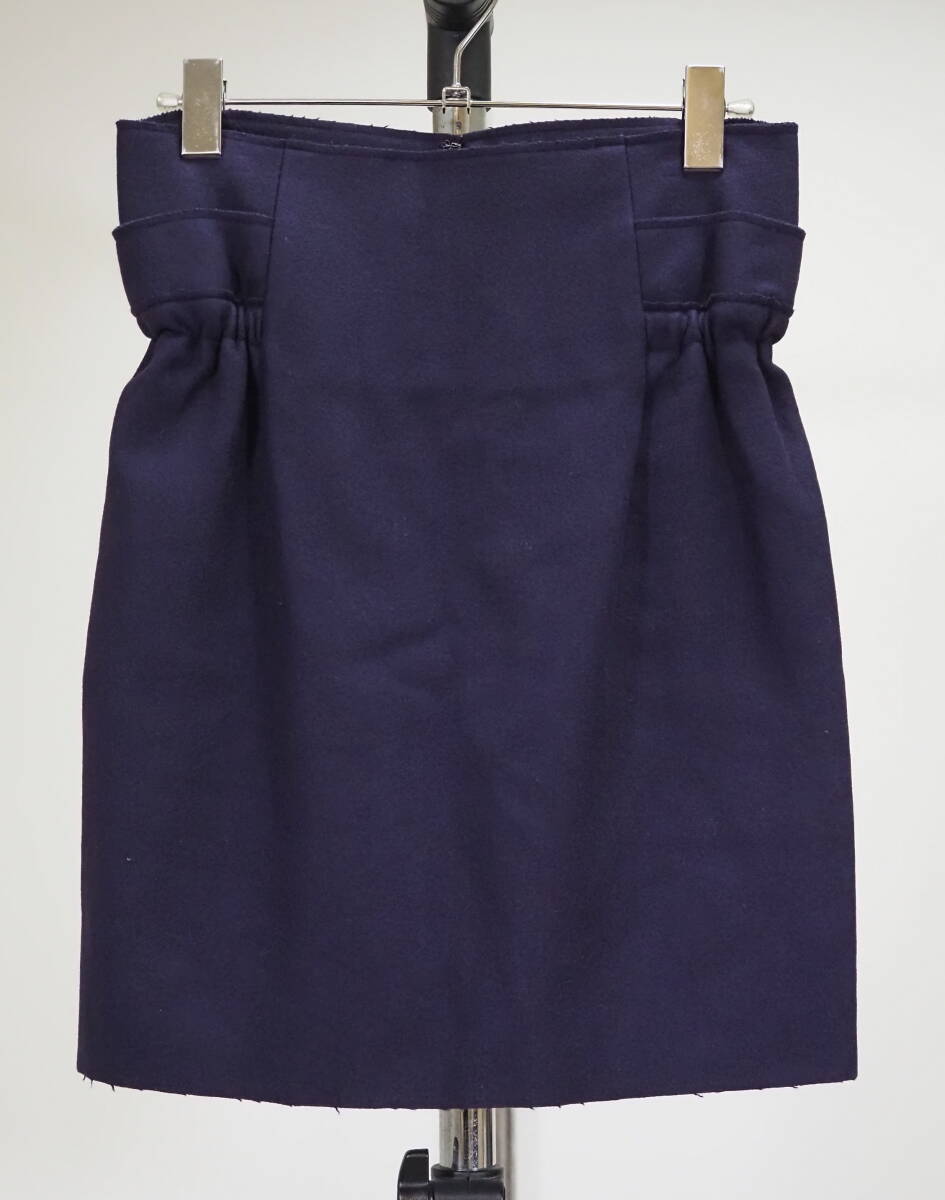 美品 marni マルニ 09AWウェストギャザーメルトンスカート36紫 Italy製拍卖