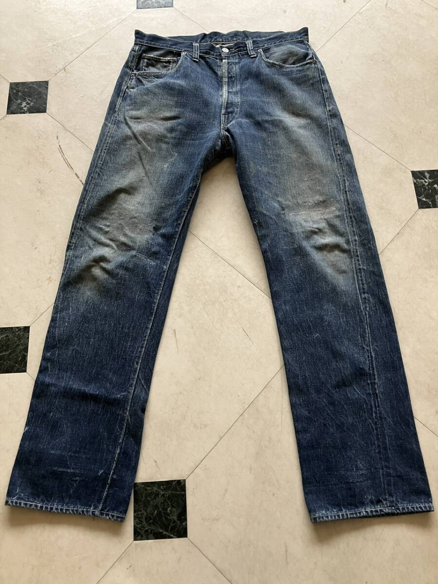☆★40sスーパービンテージリーバイス501XX革パッチ片面タブオリジナル46モデルフルリペア済み/506XX大戦47モデル拍卖