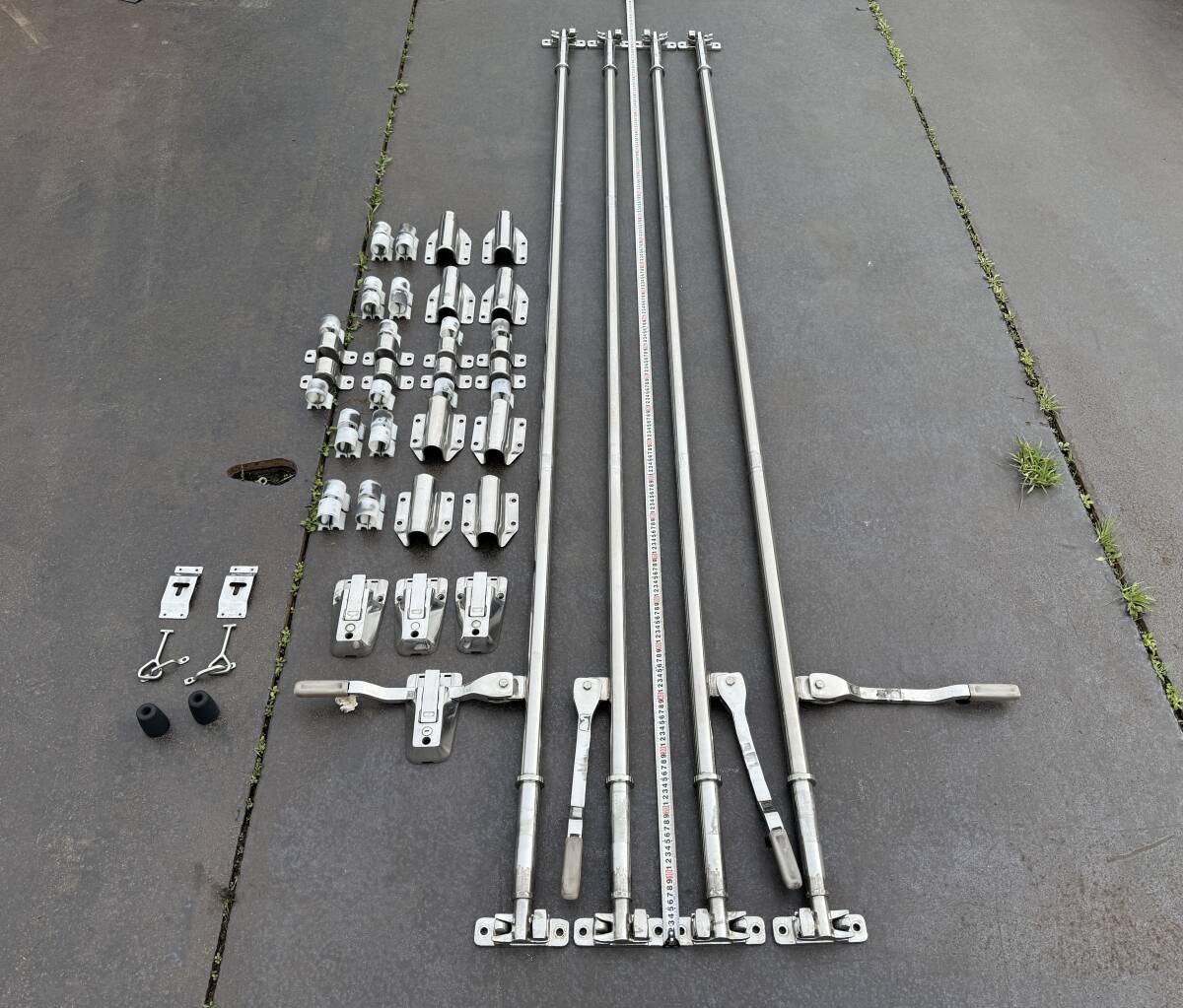 ハンドルセット★2720mm★観音扉用★ステンレス製★4本セット★64点★Φ34★即決★デコトラ★ヨ15W272拍卖