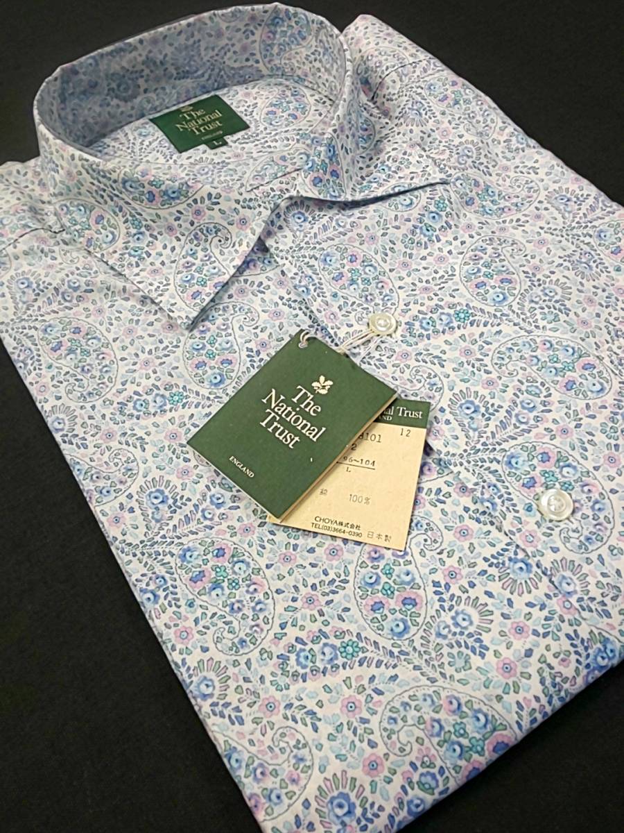 新品 SALE!! 70%OFF!! 超特価!! 送料無料 The National Trust 半袖 レギュラーカラー カジュアルシャツ Lサイズ ゆったり 日本製 281-8101拍卖