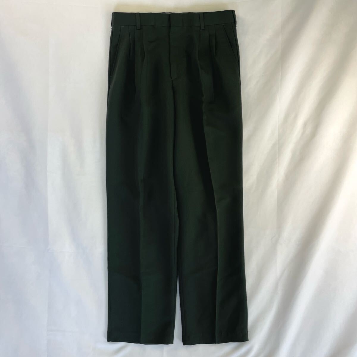 US Vintage アメリカ製 70-80s IMPACT ツイル スリータック ロケットタロン TALON 深緑 グリーン デザイン スラックス トラウザーズ拍卖