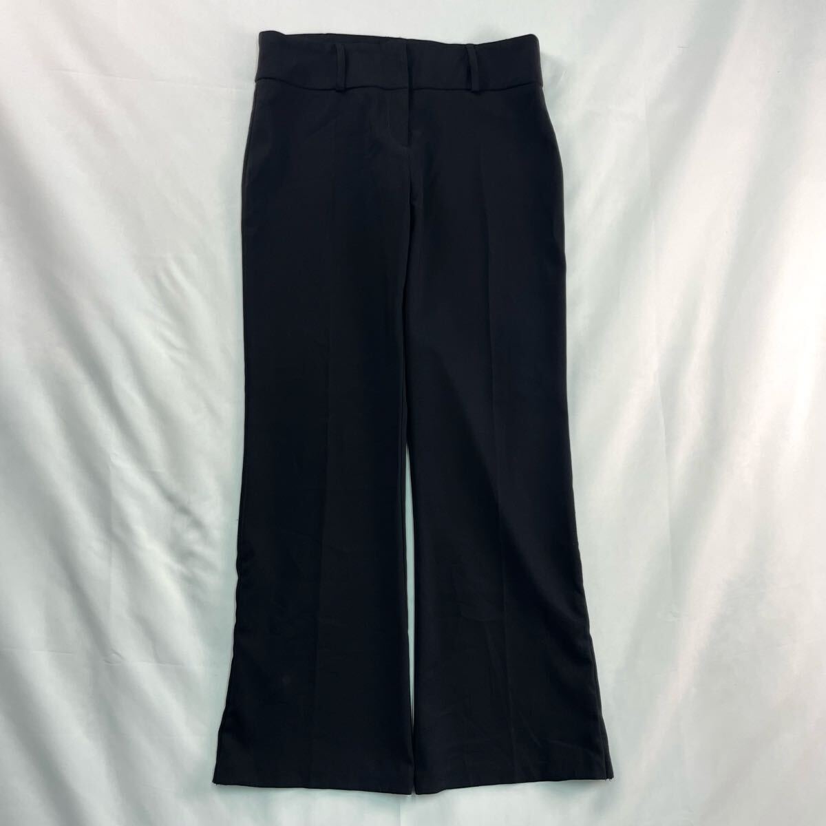 Euro Vintage 90s SOPHIE ノータック 単色 プレーン ブラック フレア ブーツカット ベルボトム ワイド イージーパンツ デザインスラックス拍卖