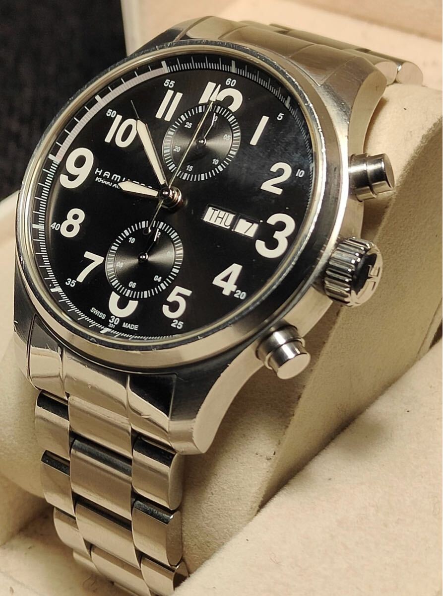 送料込み 希少品 Hamilton Khaki Officer Chrono Automatic ハミルトン カーキ オフィサー 自動巻き 腕時計 ジャズマスター拍卖