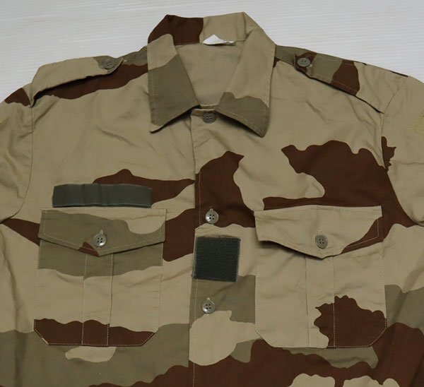 SS16フランス軍実物ARMY古着ミリタリーシャツ半袖シャツ90'Sビンテー迷彩C.S.Vボックスシャツ39/40カモ柄CERIZAYオールド&レトロ拍卖